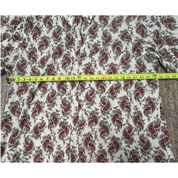 Linea Uomo White Red Paisley Cotton Short Sleeve Button Up Mens Shirt SZ 3X - Picture 4 of 7